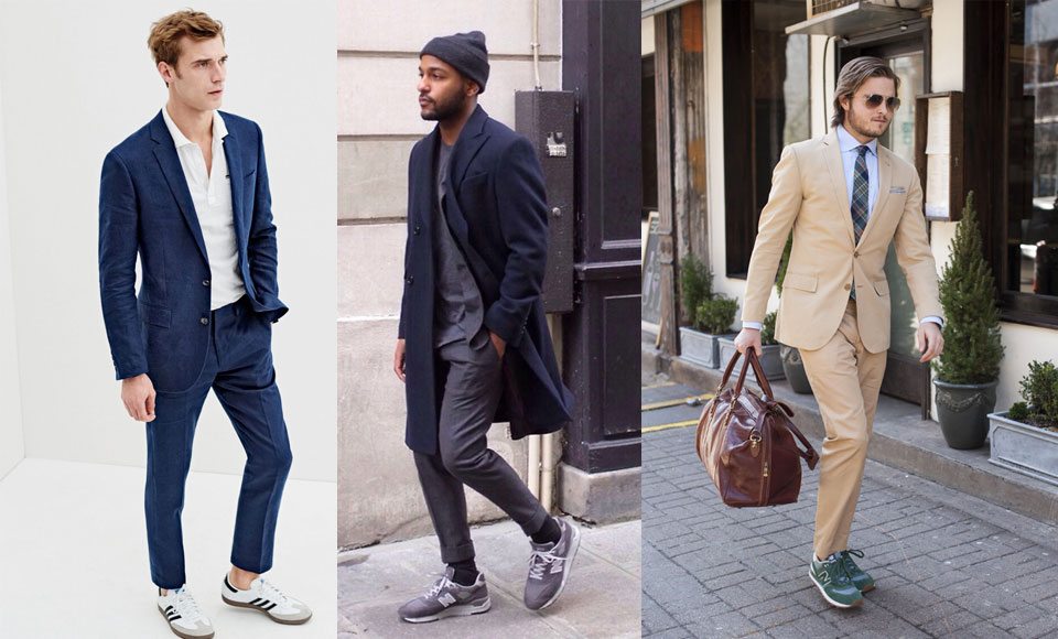 black sneakers to wear with suit