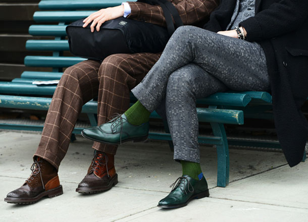 green and black dress shoes