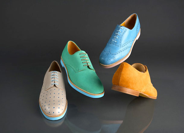 dress shoes with colored soles