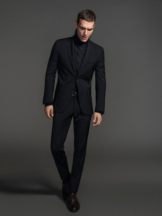 all black casual suit