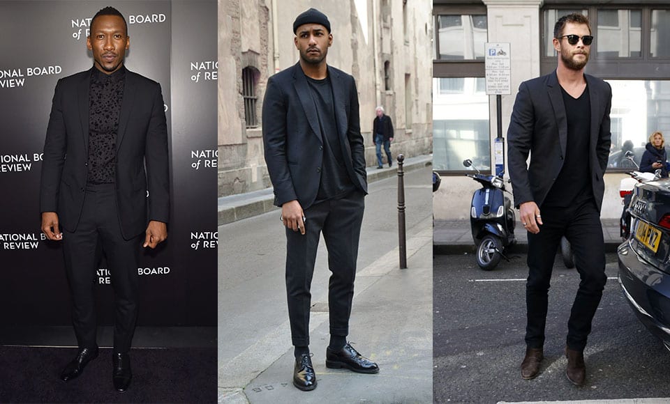 all black outfit men formal