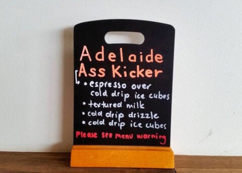 Adelaide Ass Kicker: Espresso drink, check warnings.