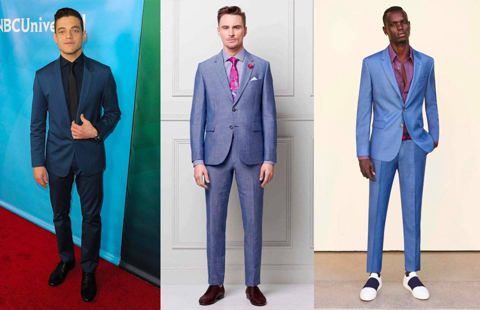 royal blue suit matching shoes