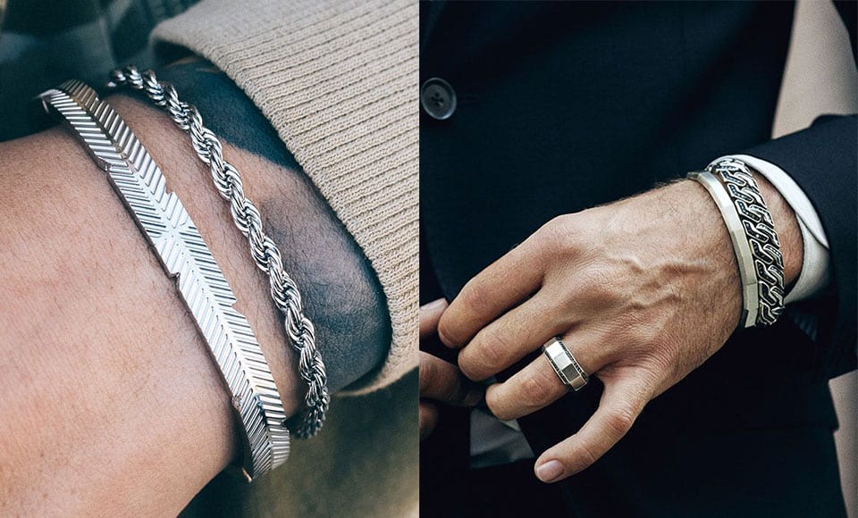 Nameplate Leather Bracelet - Men's Jewelry - Customized Men's Bracelet -  Nadin Art Design - Personalized Jewelry