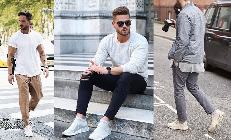 grey sneakers with jeans