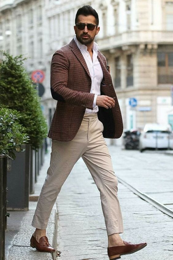 mens outfit with loafers