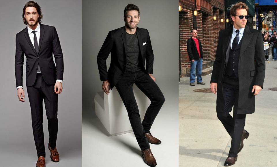 Dark Brown Shoes with Black Pants Smart Casual Hot Weather Outfits For Men  In Their 20s (6 ideas & outfits) | Lookastic