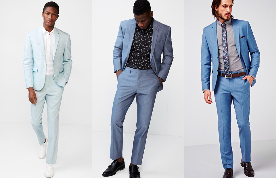 shoes to wear with light blue suit