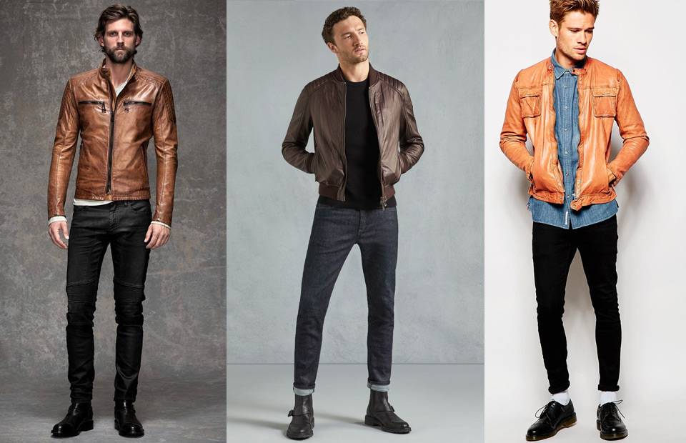 11 Cool Leather Jackets Mix and Match Ideas for Manly Looks  Leather  jacket men style, Leather jacket style, Mens outfits