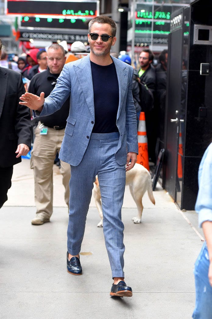 blue suit loafers