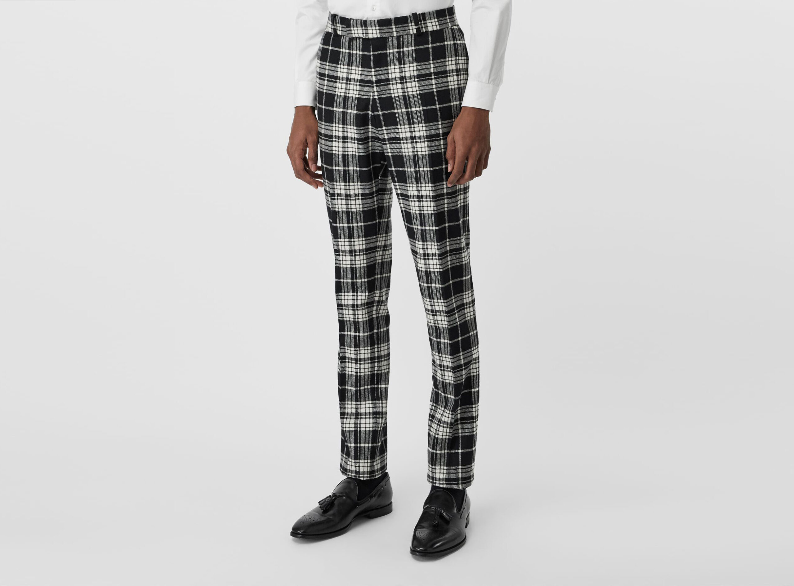 PLAID TROUSERS  BLACK  WHITE  AGRICULTURE