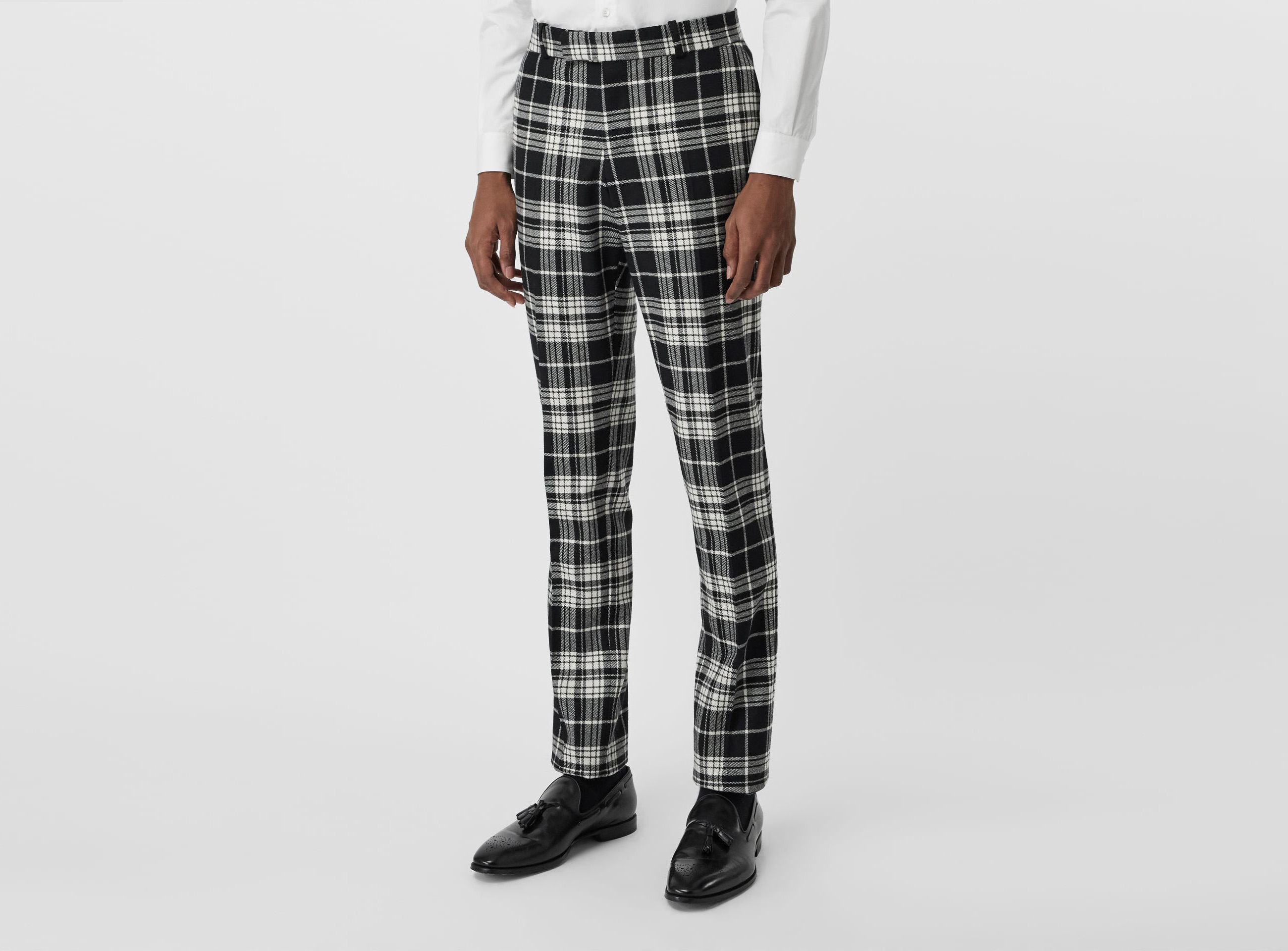 black and red tartan trousers