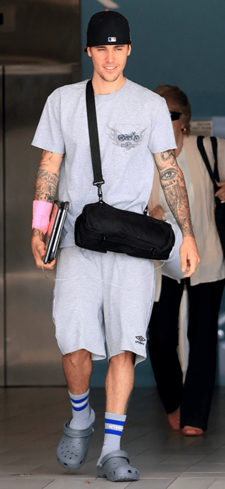 Justin Bieber Spots All-Red Look Complete with Favorite Huaraches –  Footwear News