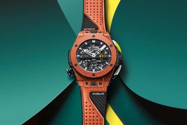 Hublot luxury golf watch with unique design.