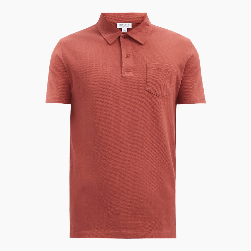 Rust men's polo: stylish, elegant.
