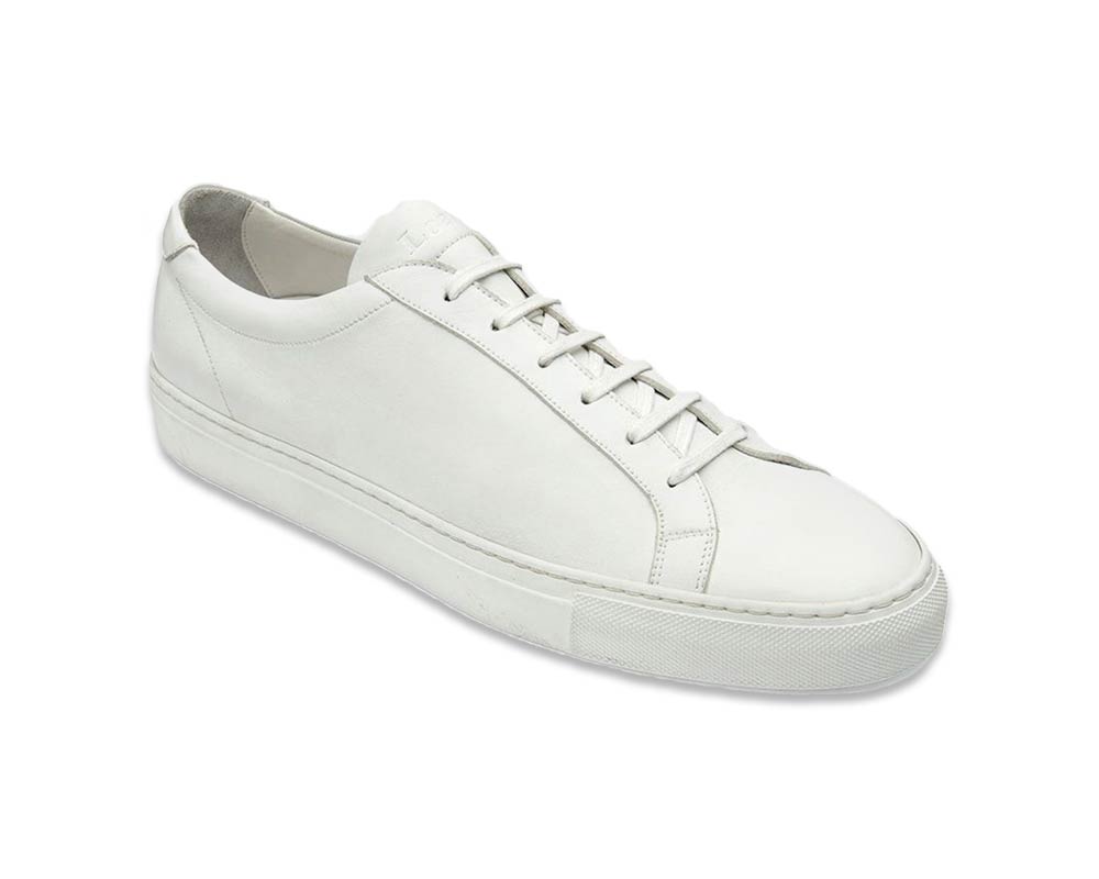 basic white leather sneakers