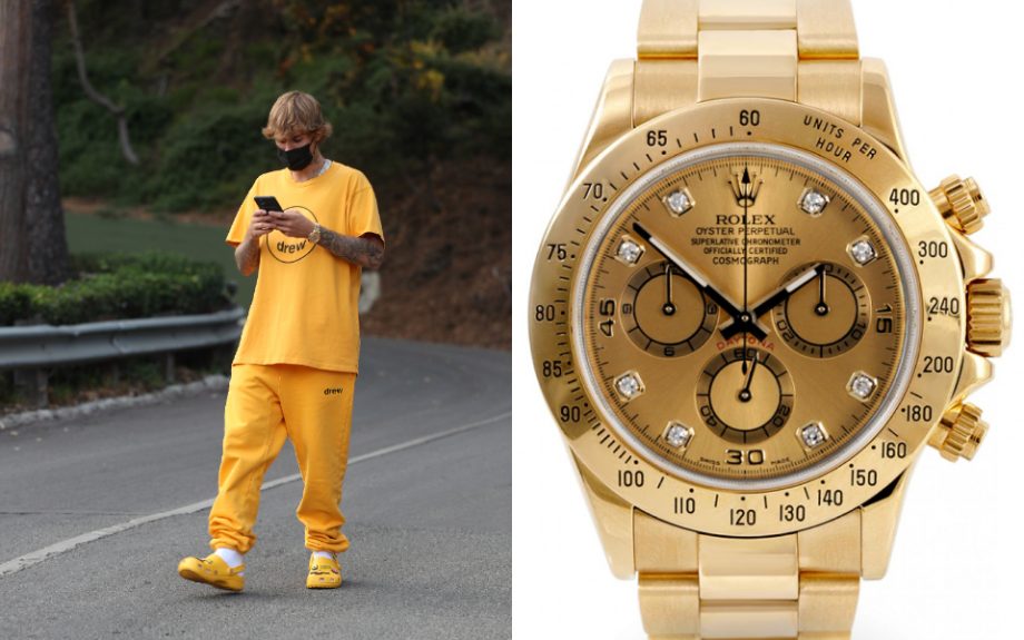 Justin Bieber Lets His Solid Gold Rolex Do The Talking