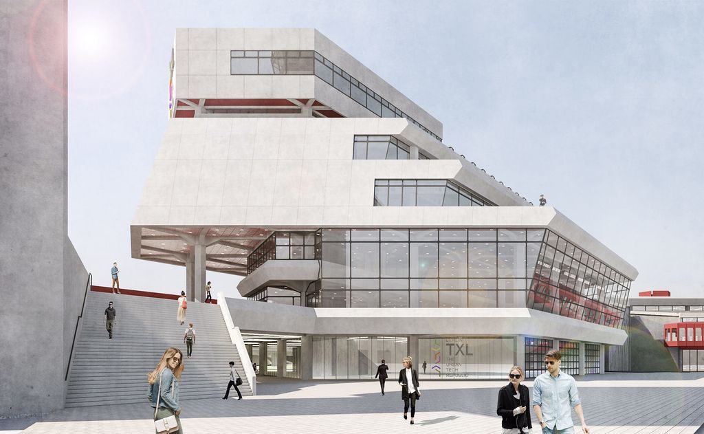 Berlin Tegel Airport's geometric centerpiece. 3D Render