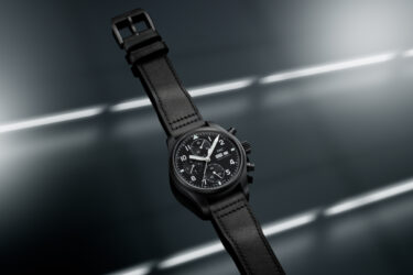 Flieger watch resembling IWC Schaffhausen's sleek design.