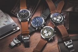 Breitling Super AVI watches with retro designs displayed.