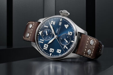 IWC Big Pilot’s Watch: blue dial, leather strap.