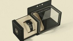 Girard-Perregaux Casquette-inspired smartwatch in display box.