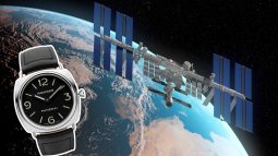 Panerai watch beside International Space Station.