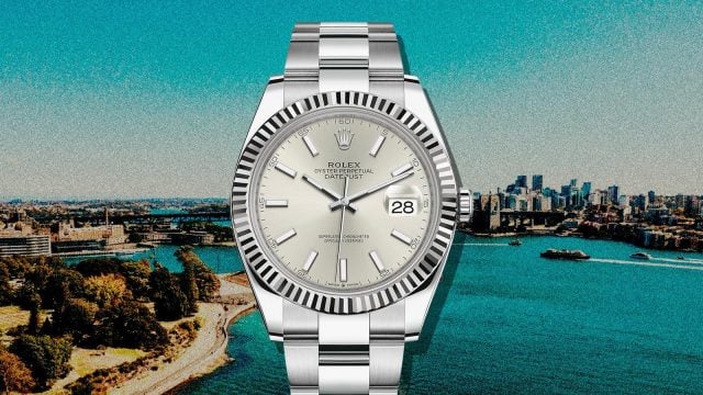 Australian fans will love the silver Rolex Datejust.