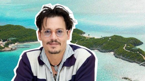 A goateed person before Johnny Depp-like islands.