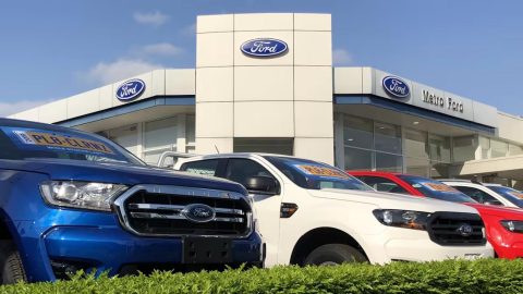 Ford vehicles line up at Australia's Metro Ford.