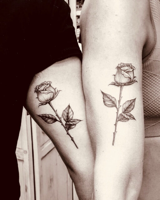 Beautiful roses for a beautiful couple was great to see you again and meet  your wife     rosetattoo rosetattoos flowertattoo  Instagram
