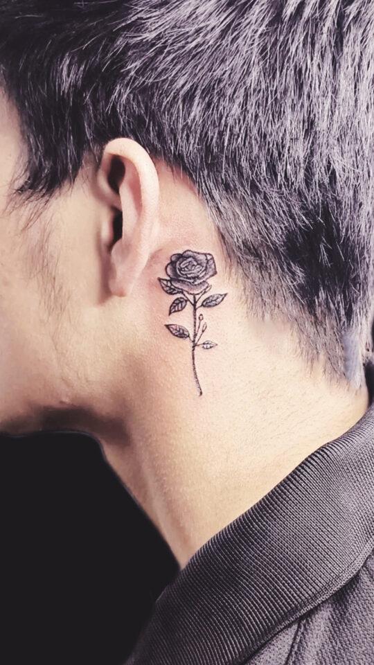rose tattoo designs with names for men
