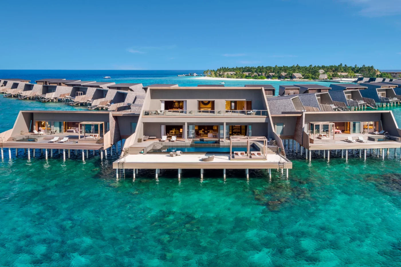 Modern overwater villas ideal for romantic getaways.