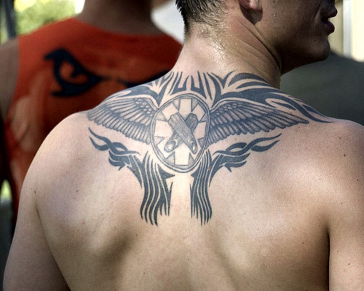 50 Upper Back Tattoos For Men  Masculine Ink Design Ideas