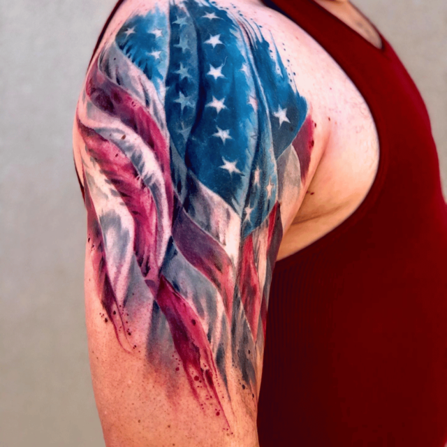 53 Popular  Patriotic Flag Tattoos To Ink On The Shoulder  Psycho Tats