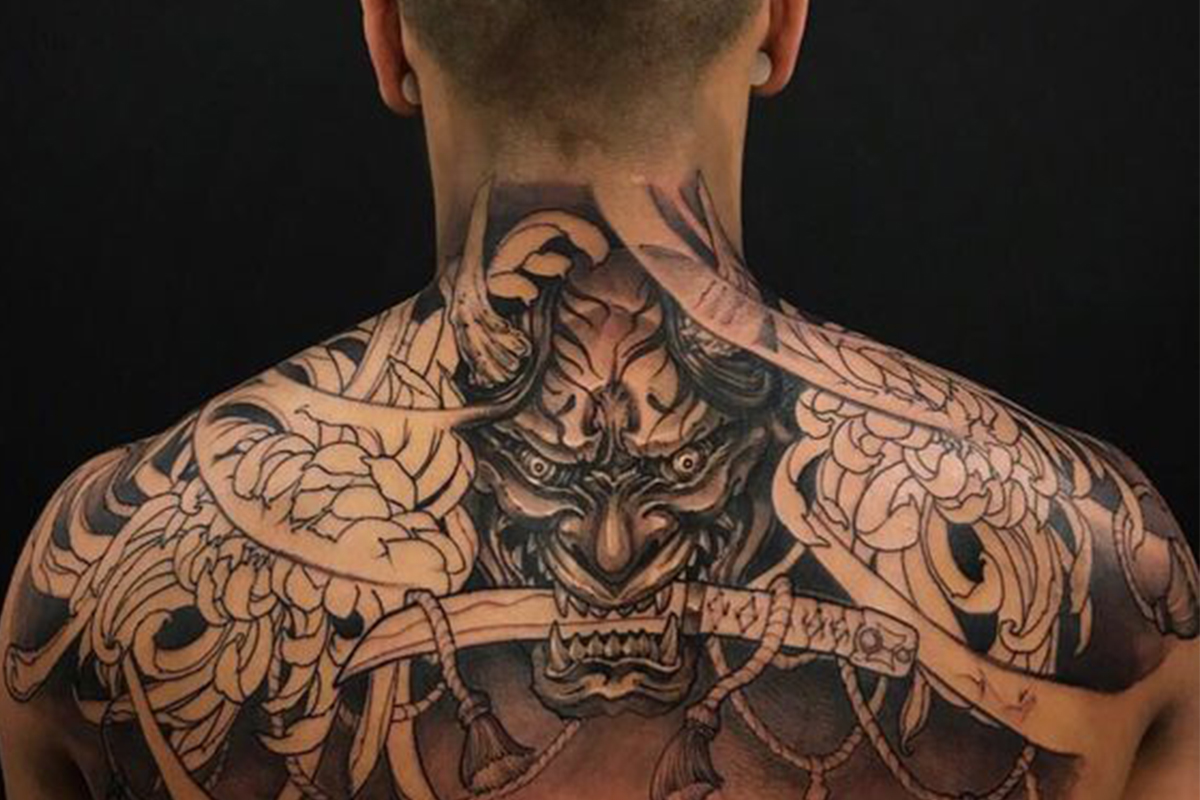 Realistic Tiger Full Back Tattoo