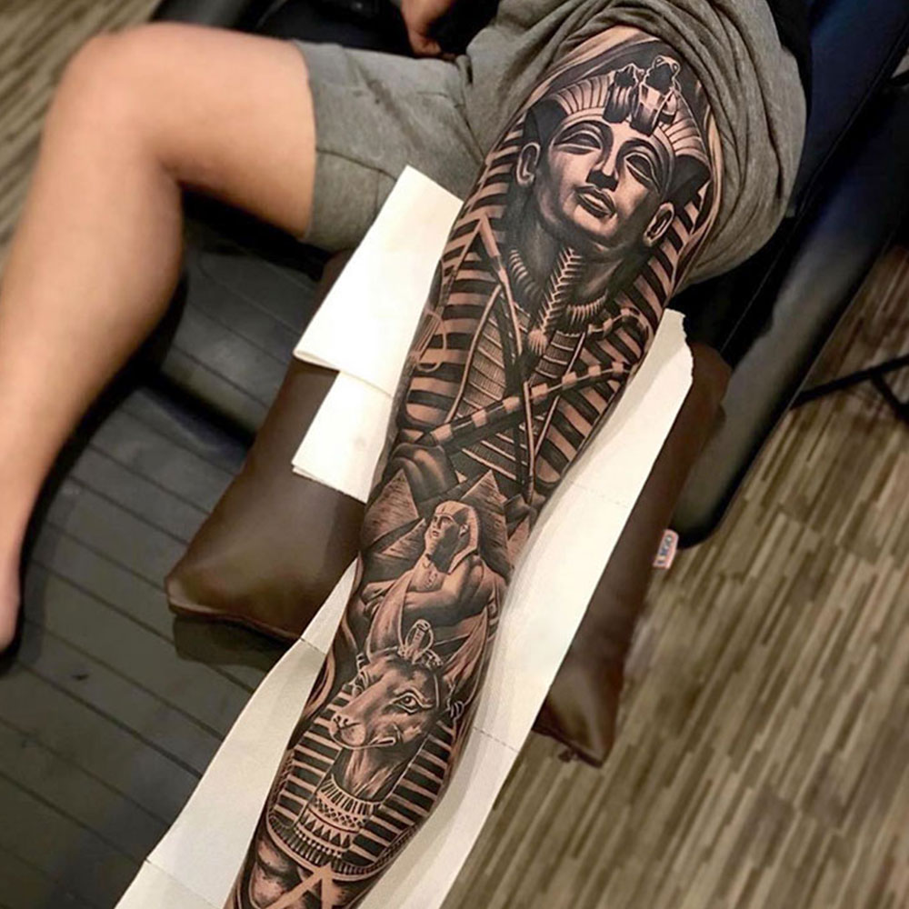 LA leg sleeve tattoo  Best Tattoo Ideas For Men  Women