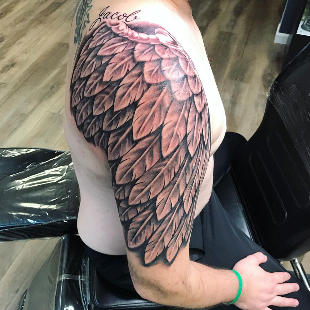 Top 77+ angel wing sleeve tattoo best - in.coedo.com.vn