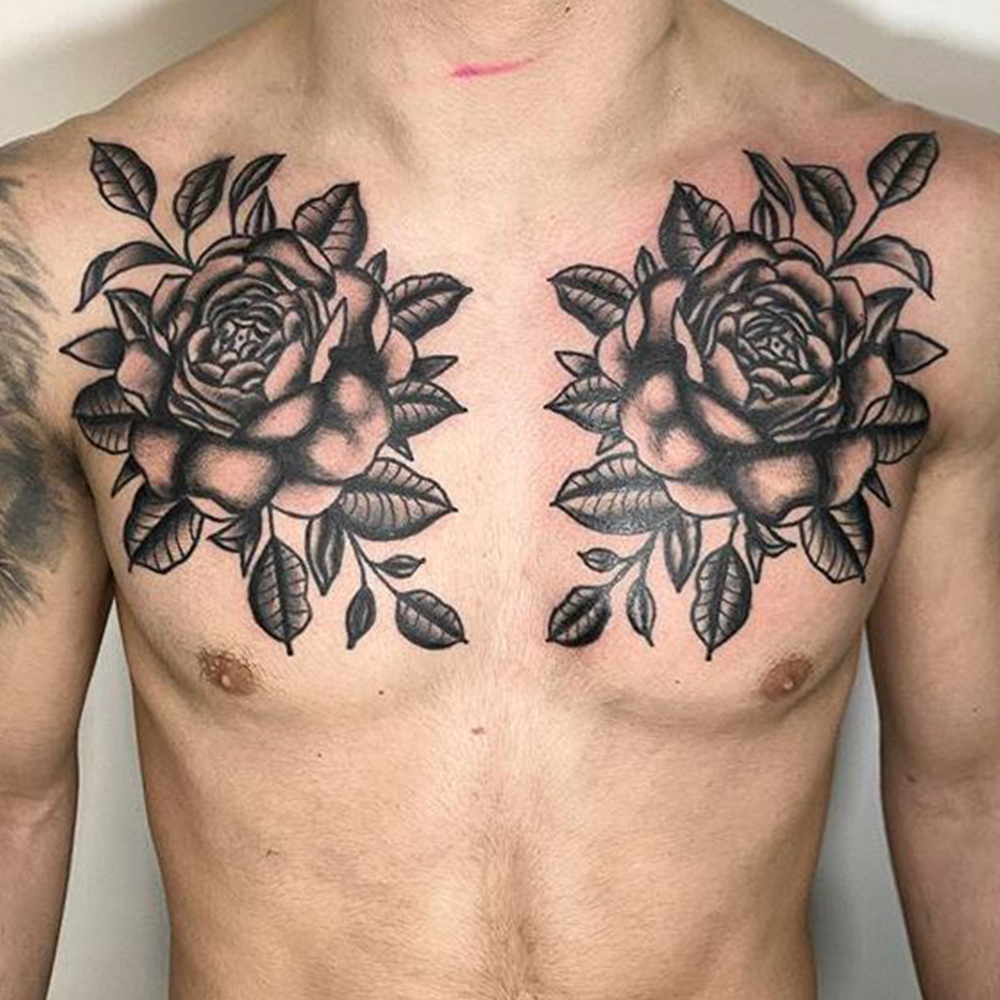 76 Amazing and Glorious Rose Tattoos Ideas and Design for Chest  Psycho  Tats