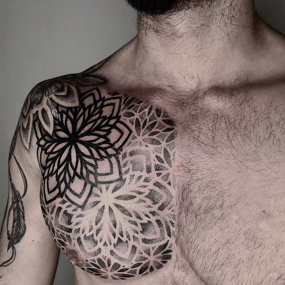 Details 70+ geometry chest tattoo best - in.cdgdbentre