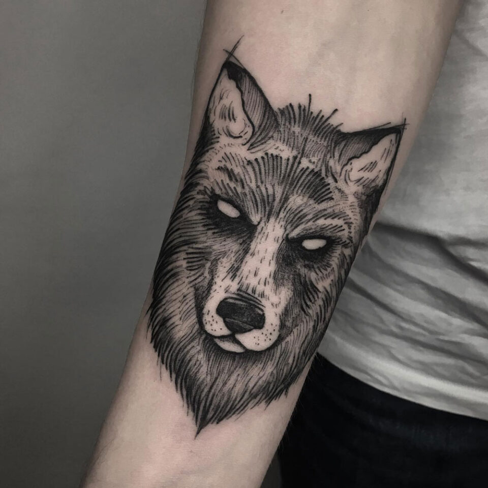 Wolf Side Arm Tattoo