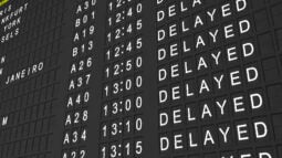 delayed flight information board