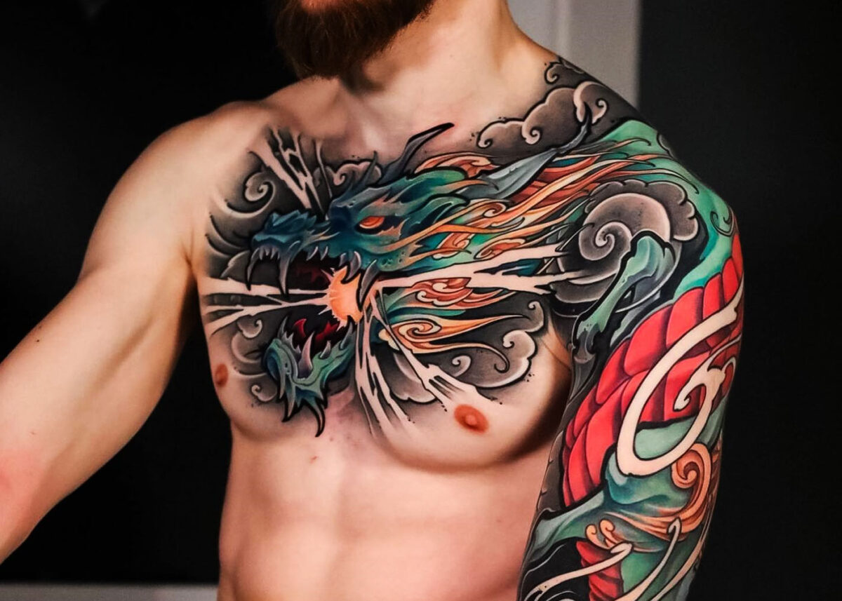 Japanese Dragon Tattoo Sleeve 1  Scales  YouTube