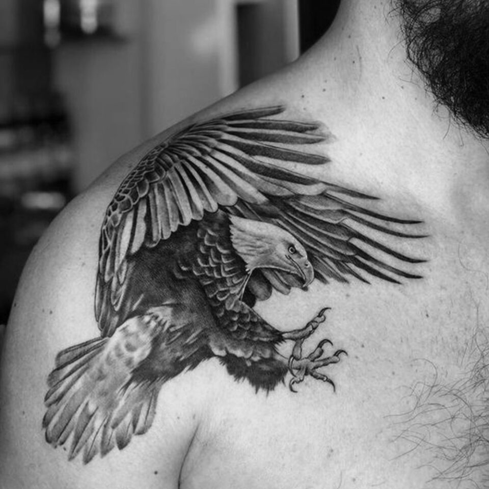 Eagle Neck Tattoo on the Back of the Neck  Eagle neck tattoo Best neck  tattoos Neck tattoo
