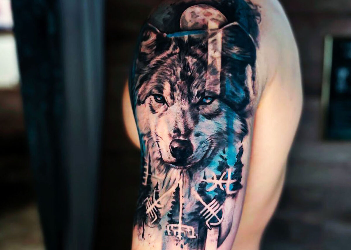 Tattoo wolftattoo Wolf dreamcatcher bina peterstatto  Flickr