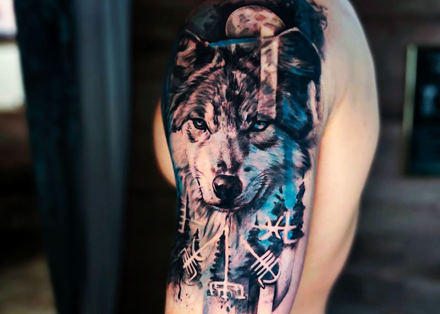 Tattoo Sheet M207  Wolf Dream Catcher CBT1011