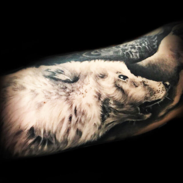 Our Artwork became a Tattoo  Arctic Wolf Design