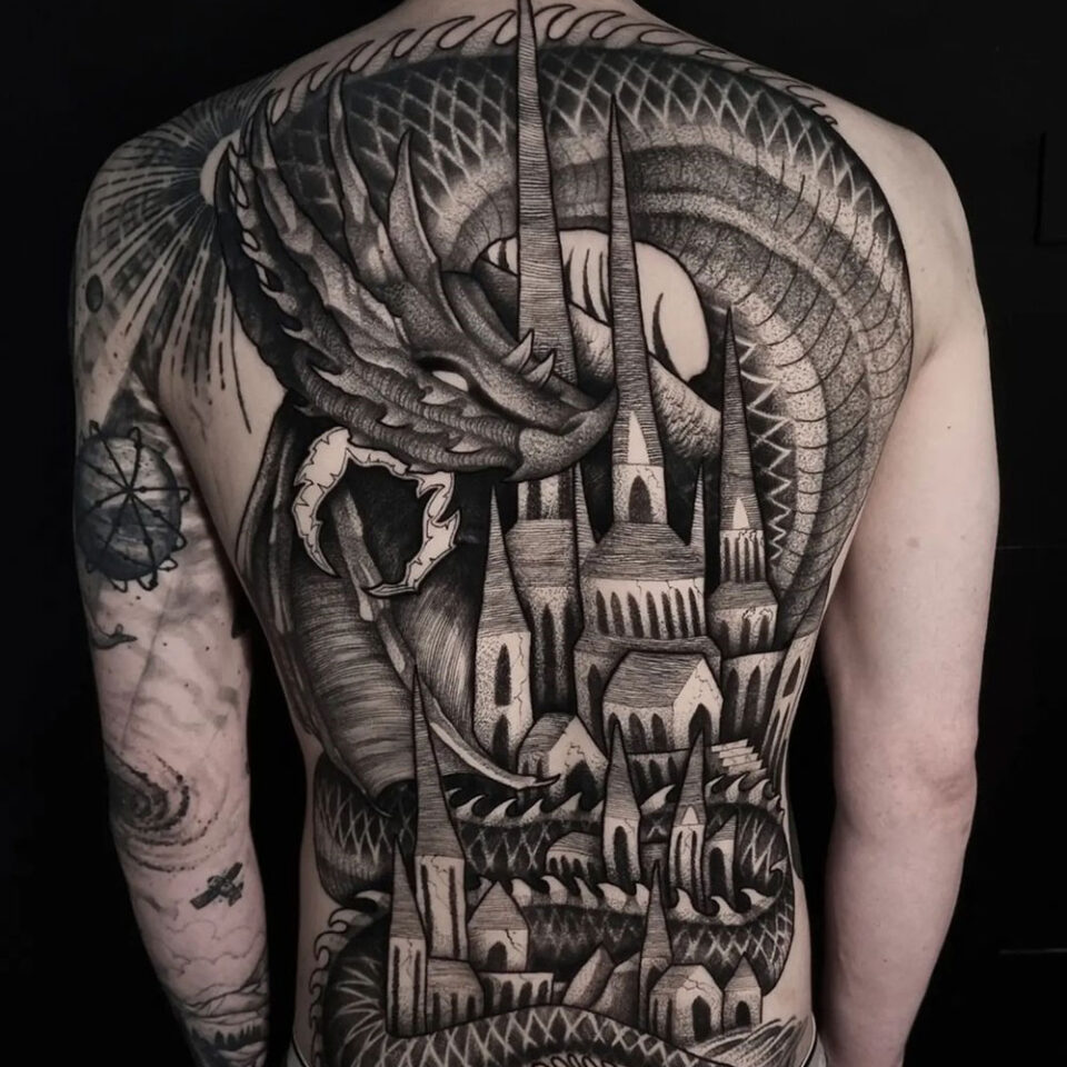 medieval castle tattoos