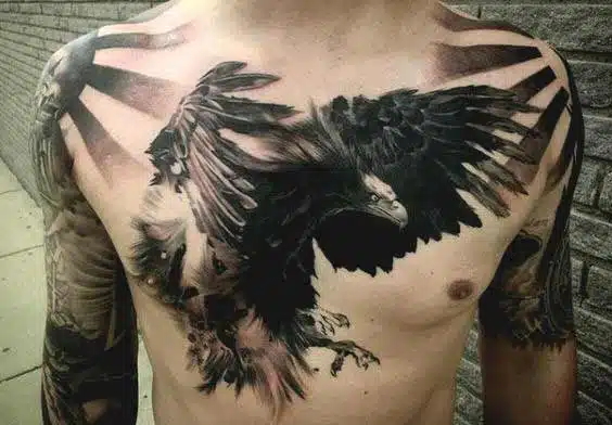 Bald Eagle with Spread Wings Realism Tattoo Source tattoosme.com