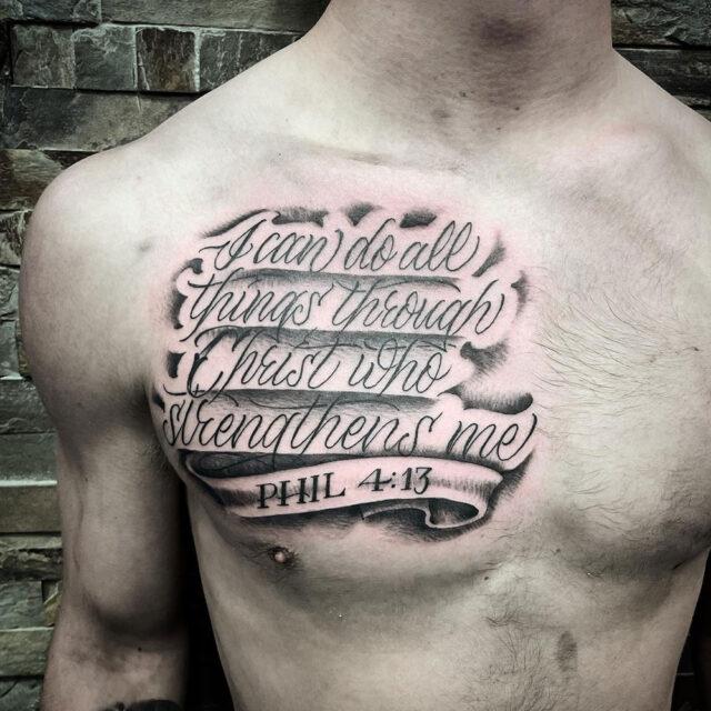 Cashmere Tattoo  Knocked out this Galatians 220 scripture on the chest  last night First tattoo sit like a rock Booking for April and books are  open for May DM or 